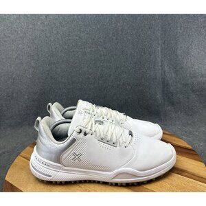 Payntr X 003 Spikeless Golf Shoes Mens 10.5 White Silver Leather Performance